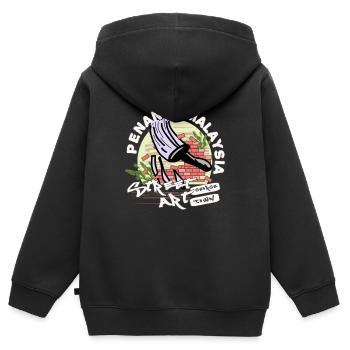 Paintings I Penang Street Art George Town - Kinder Premium Organic Zip Hoodie - Schwarz - Hinten - AI Model Kid Male (0cm)