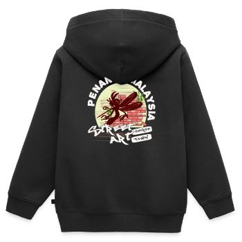 Mücke Graffiti - Kinder Premium Organic Zip Hoodie - Schwarz - Hinten - AI Model Kid Male (0cm)
