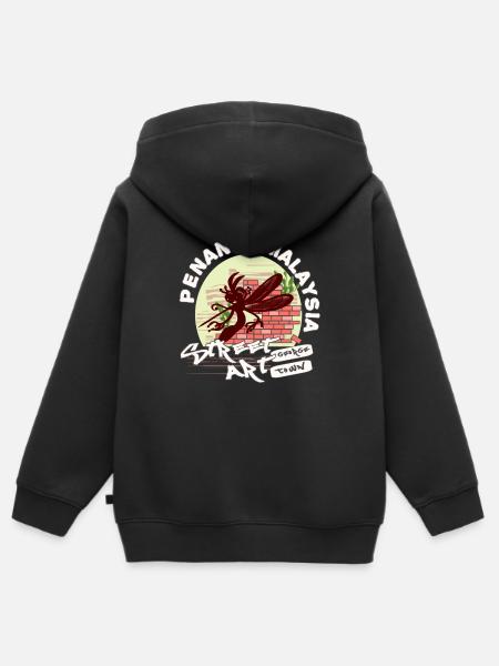 Mücke Graffiti - Kinder Premium Organic Zip Hoodie - Schwarz