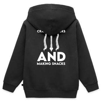 Behandlung vonChiropraktiker Wirbelsäule Richten - Kinder Premium Organic Zip Hoodie - Schwarz - Hinten - AI Model Kid Male (0cm)