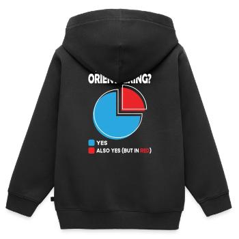 Est-ce un grand jour pour la course d’orientation ? - Sweat Premium à capuche zippé enfant bio - noir - Dos - AI Model Kid Male (0cm)