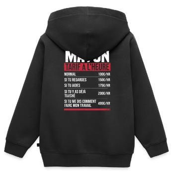 Freimaurer Stundensatz Humor Geschenkidee - Kinder Premium Organic Zip Hoodie - Schwarz - Hinten - AI Model Kid Male (0cm)