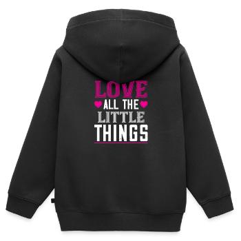 Ich liebe all die kleinen Dinge - Kinder Premium Organic Zip Hoodie - Schwarz - Hinten - AI Model Kid Male (0cm)
