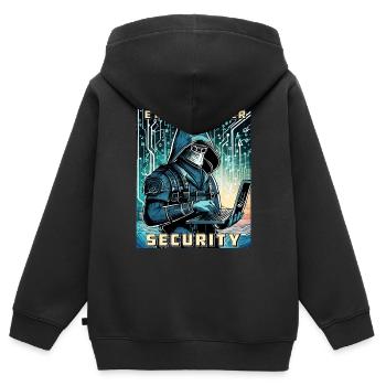 Ethical Cyber Security - Kids Premium Organic Zip-up Hoodie - black - Back - AI Model Kid Male (0cm)