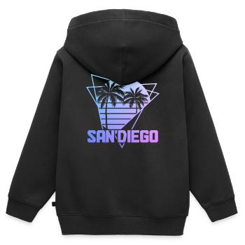 San Diego Kalifornien Retro Souvenir - Kinder Premium Organic Zip Hoodie - Schwarz - Hinten - AI Model Kid Male (0cm)