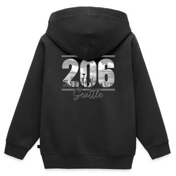 Cadeau Souvenir de Seattle Washington - Sweat Premium à capuche zippé enfant bio - noir - Dos - AI Model Kid Male (0cm)