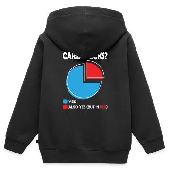Is it a great Day for card tricks - Kids Premium Organic Zip-up Hoodie - black - Back - AI Model Kid Male (0cm)