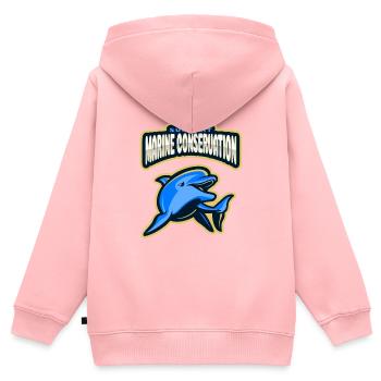 Marine Conservation - Sweat Premium à capuche zippé enfant bio - rose - Dos - AI Model Kid Female (0cm)