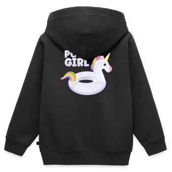 Piscine Fille Licorne Floatie Piscine - Sweat Premium à capuche zippé enfant bio - noir - Dos - AI Model Kid Male (0cm)