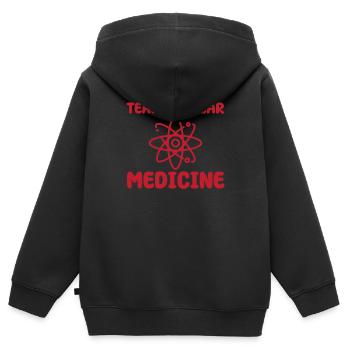 Équipe Technologue en médecine nucléaire - Sweat Premium à capuche zippé enfant bio - noir - Dos - AI Model Kid Male (0cm)