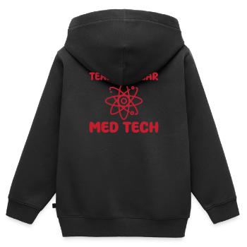Équipe Technologue en médecine nucléaire - Sweat Premium à capuche zippé enfant bio - noir - Dos - AI Model Kid Male (0cm)