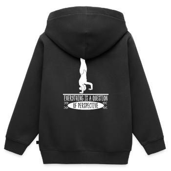 Gymnast Handstand Gymnastics Handstands - Kinder Premium Organic Zip Hoodie - Schwarz - Hinten - AI Model Kid Male (0cm)