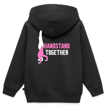 Gymnast Handstand Handstands - Kinder Premium Organic Zip Hoodie - Schwarz - Hinten - AI Model Kid Male (0cm)