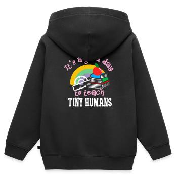 Funny Teacher Elementary School Teacher Lessons - Kids Premium Organic Zip-up Hoodie - black - Back - AI Model Kid Male (0cm)