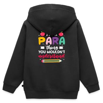 C’est un truc para que tu ne comprendrais pas - Sweat Premium à capuche zippé enfant bio - noir - Dos - AI Model Kid Male (0cm)