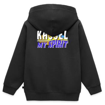 KASSEL MON - Sweat Premium à capuche zippé enfant bio - noir - Dos - AI Model Kid Male (0cm)
