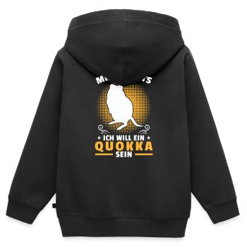 Will ein Quokka sein Beuteltier Quokka - Kinder Premium Organic Zip Hoodie - Schwarz - Hinten - AI Model Kid Male (0cm)