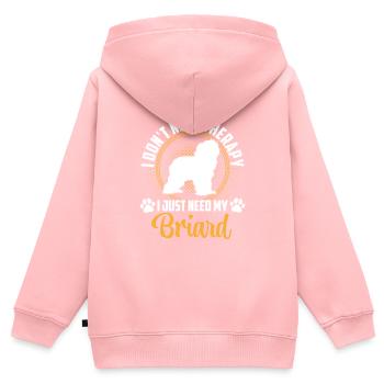Briard Berger de Brie Just Need Briard - Kids Premium Organic Zip-up Hoodie - rose - Back - AI Model Kid Female (0cm)