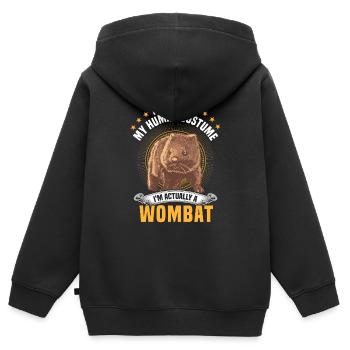 Nur ein Wombat Kostüm Australien Beuteltier - Kinder Premium Organic Zip Hoodie - Schwarz - Hinten - AI Model Kid Male (0cm)