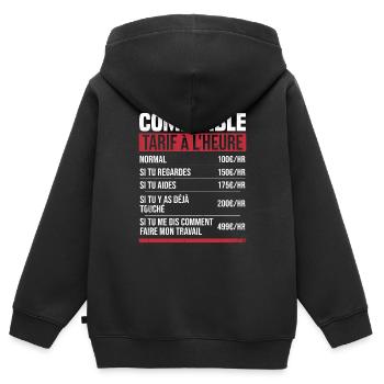 Buchhalter Stundensatz Humor Geschenkidee - Kinder Premium Organic Zip Hoodie - Schwarz - Hinten - AI Model Kid Male (0cm)