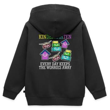 Kindergarten - Kinder Premium Organic Zip Hoodie - Schwarz - Hinten - AI Model Kid Male (0cm)