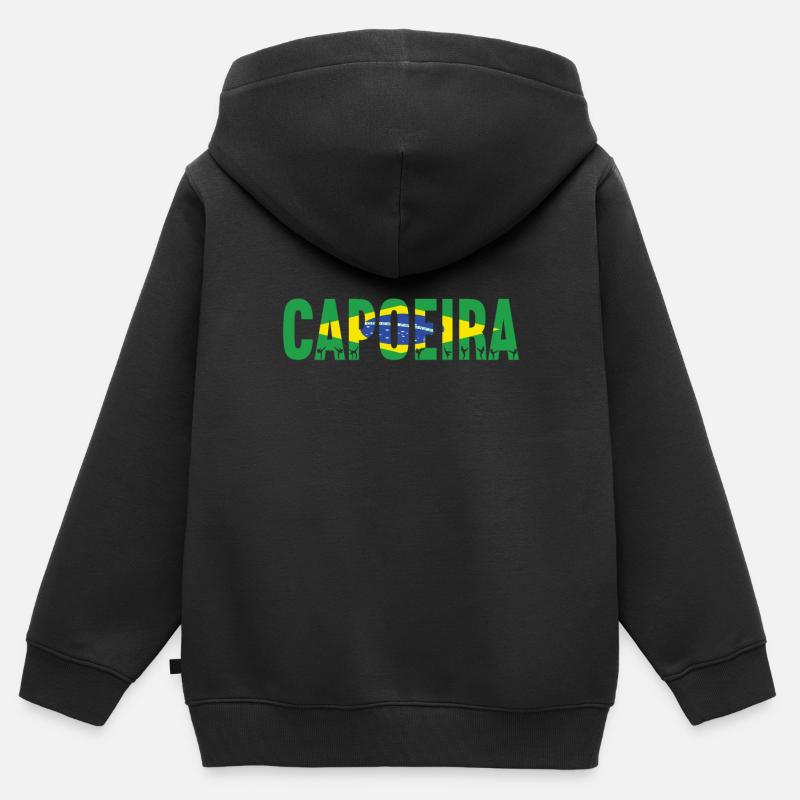 Capoeira Capoeirista - Sweat Premium à capuche zippé enfant bio - noir