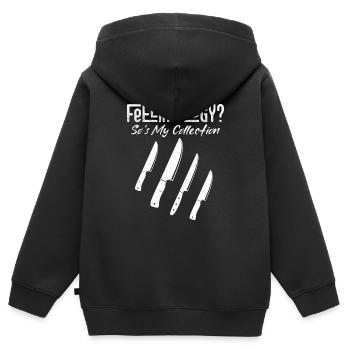 Feeling Edgy? So's My Collection Hobby Knife Colle - Kinder Premium Organic Zip Hoodie - Schwarz - Hinten - AI Model Kid Male (0cm)