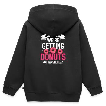After This We're Getting Donuts #Transferday IVF E - Kinder Premium Organic Zip Hoodie - Schwarz - Hinten - AI Model Kid Male (0cm)