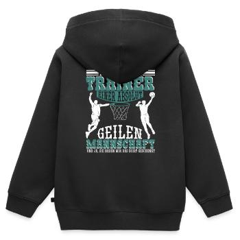 Basketball Basketballtrainer Basketballmannschaft - Kinder Premium Organic Zip Hoodie - Schwarz - Hinten - AI Model Kid Male (0cm)