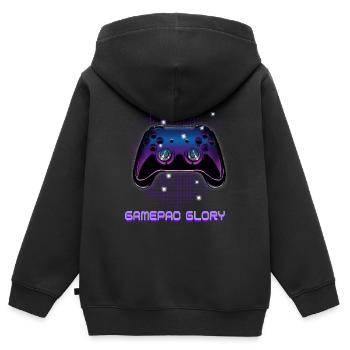 Gamers Video Gaming Geek Console Game Controller - Kinder Premium Organic Zip Hoodie - Schwarz - Hinten - AI Model Kid Male (0cm)
