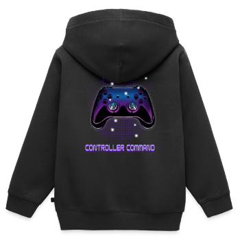 Gamers Video Gaming Geek Console Game Controller - Kinder Premium Organic Zip Hoodie - Schwarz - Hinten - AI Model Kid Male (0cm)