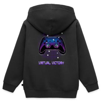 Gamers Video Gaming Geek Console Game Controller - Kinder Premium Organic Zip Hoodie - Schwarz - Hinten - AI Model Kid Male (0cm)