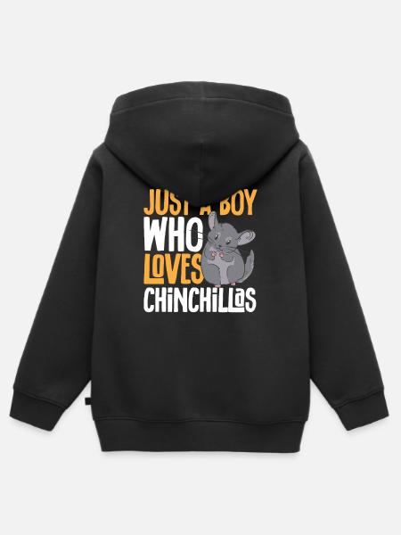 Chinchilla - Kinder Premium Organic Zip Hoodie - Schwarz