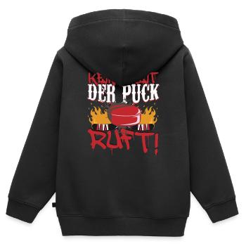 Eishockey Eishockeyspieler Puck - Kinder Premium Organic Zip Hoodie - Schwarz - Hinten - AI Model Kid Male (0cm)