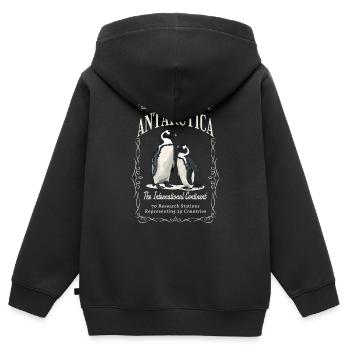 Antarktis - Der Internationale Kontinent - Kinder Premium Organic Zip Hoodie - Schwarz - Hinten - AI Model Kid Male (0cm)