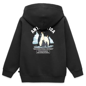 Antarktis - Der Internationale Kontinent - Kinder Premium Organic Zip Hoodie - Schwarz - Hinten - AI Model Kid Male (0cm)