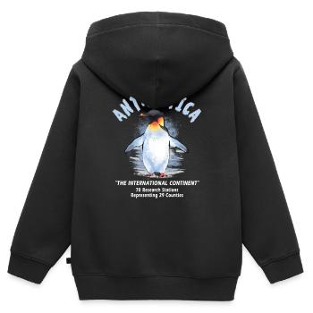 Antarktis - Der Internationale Kontinent - Kinder Premium Organic Zip Hoodie - Schwarz - Hinten - AI Model Kid Male (0cm)
