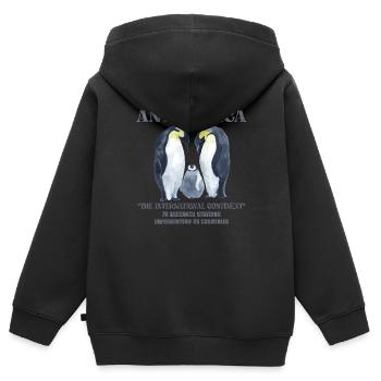 Antarktis - Der Internationale Kontinent - Kinder Premium Organic Zip Hoodie - Schwarz - Hinten - AI Model Kid Male (0cm)