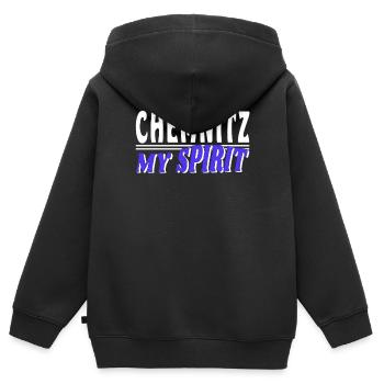 CHEMNITZ MON - Sweat Premium à capuche zippé enfant bio - noir - Dos - AI Model Kid Male (0cm)