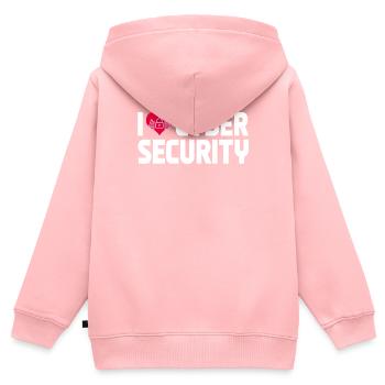 CyberIch Liebe Cybersicherheit - Kinder Premium Organic Zip Hoodie - Rosa - Hinten - AI Model Kid Female (0cm)