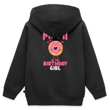 Mami De La Fille D’anniversaire Donut Grand-mère Nana - Sweat Premium à capuche zippé enfant bio - noir - Dos - AI Model Kid Male (0cm)
