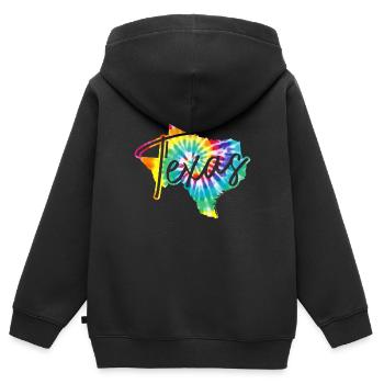 Texas - Sweat Premium à capuche zippé enfant bio - noir - Dos - AI Model Kid Male (0cm)