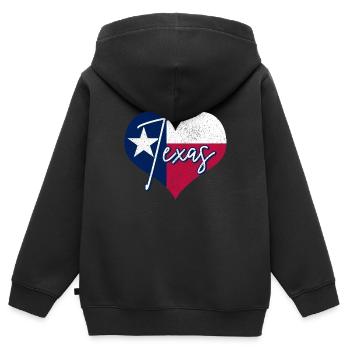 Texas - Sweat Premium à capuche zippé enfant bio - noir - Dos - AI Model Kid Male (0cm)
