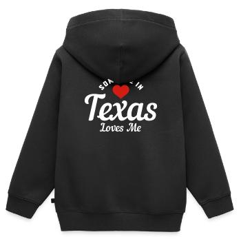 Texas - Sweat Premium à capuche zippé enfant bio - noir - Dos - AI Model Kid Male (0cm)
