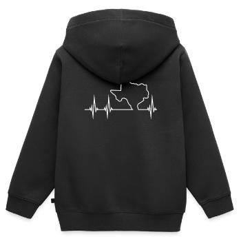 Texas - Sweat Premium à capuche zippé enfant bio - noir - Dos - AI Model Kid Male (0cm)