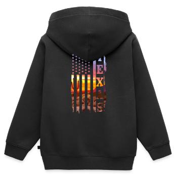 Texas - Sweat Premium à capuche zippé enfant bio - noir - Dos - AI Model Kid Male (0cm)