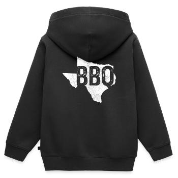 Texas - Sweat Premium à capuche zippé enfant bio - noir - Dos - AI Model Kid Male (0cm)