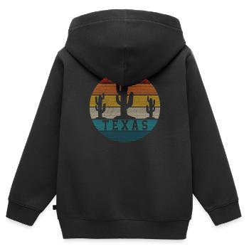 Texas - Kids Premium Organic Zip-up Hoodie - black - Back - AI Model Kid Male (0cm)