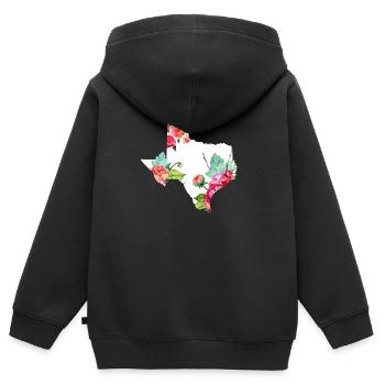Texas - Sweat Premium à capuche zippé enfant bio - noir - Dos - AI Model Kid Male (0cm)