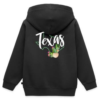 Texas - Sweat Premium à capuche zippé enfant bio - noir - Dos - AI Model Kid Male (0cm)